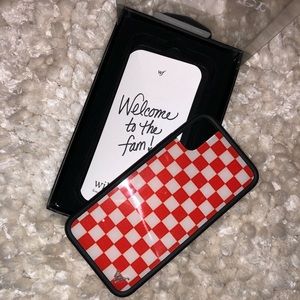 Red Checkered Wildflower iPhone X Case